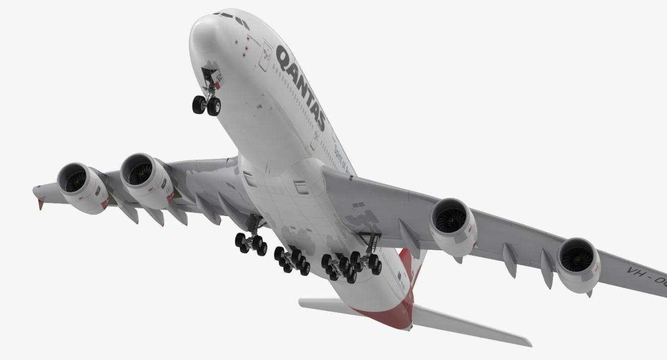 3D Airbus A380-1000 Qantas model