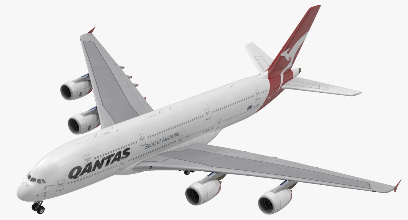 3D Airbus A380-1000 Qantas model