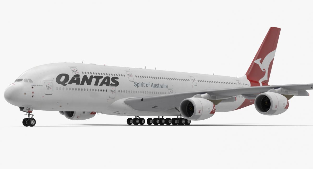 3D Airbus A380-1000 Qantas model