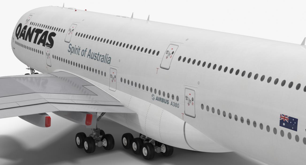 3D Airbus A380-1000 Qantas model