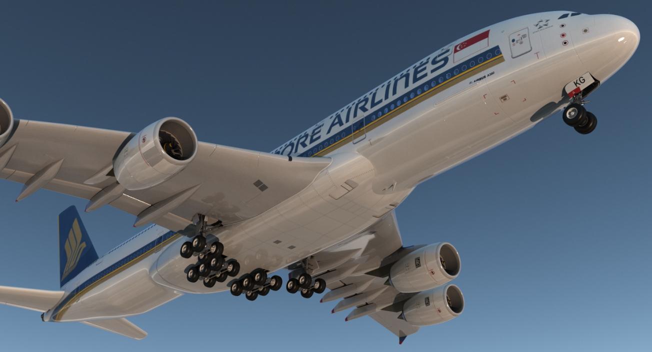 3D model Airbus A380-1000 Singapore Airlines