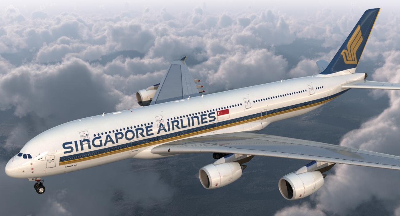 3D model Airbus A380-1000 Singapore Airlines