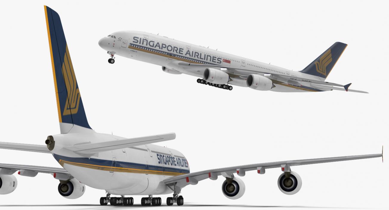 3D model Airbus A380-1000 Singapore Airlines