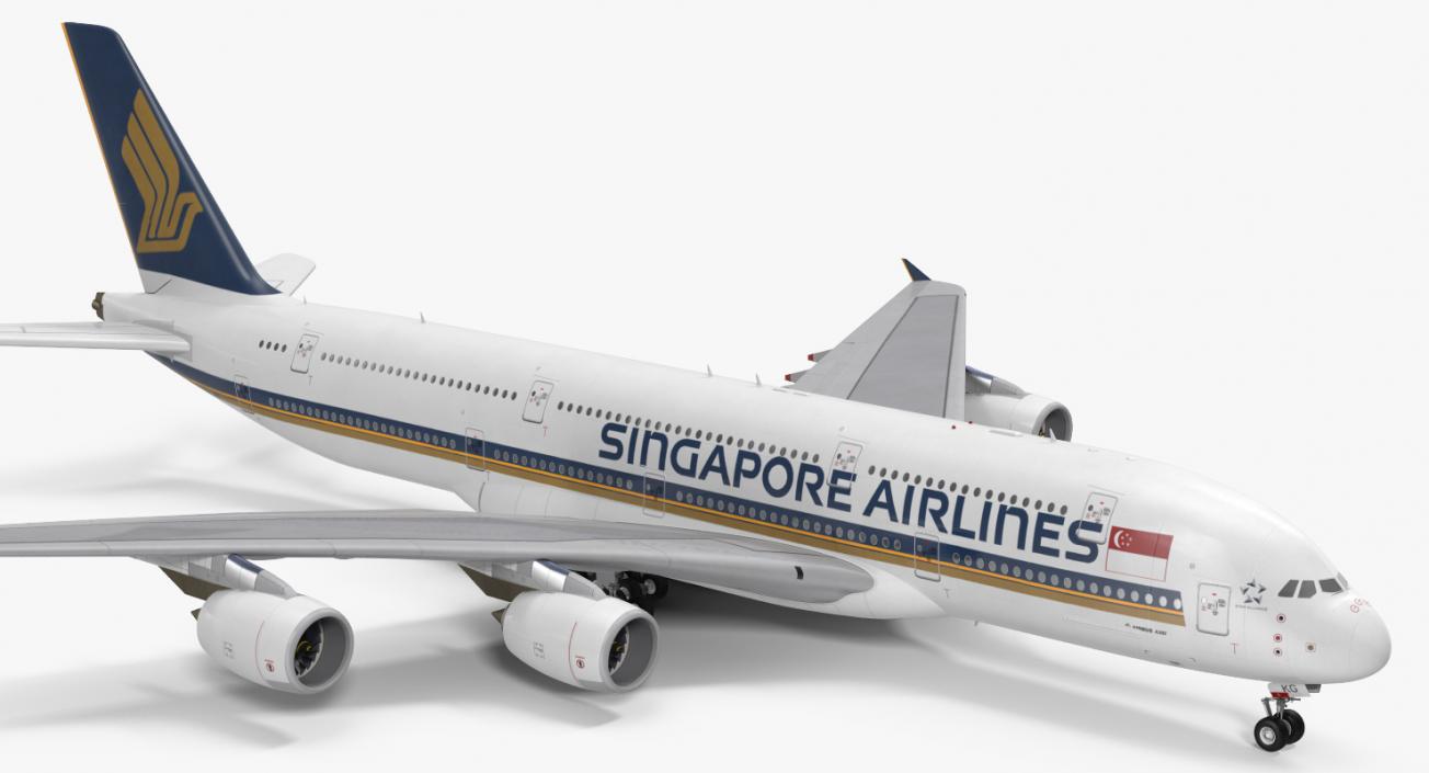 3D model Airbus A380-1000 Singapore Airlines