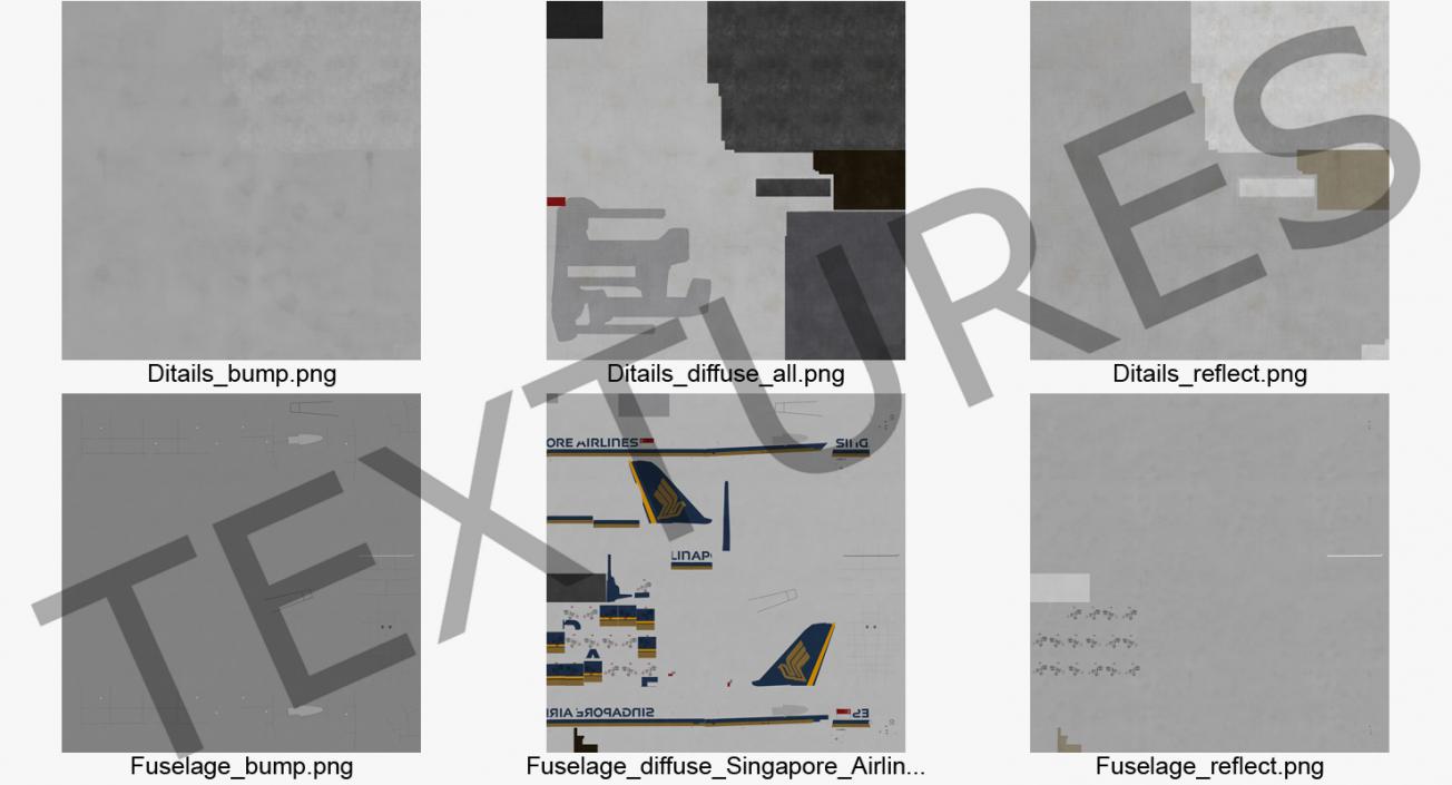 3D model Airbus A380-1000 Singapore Airlines