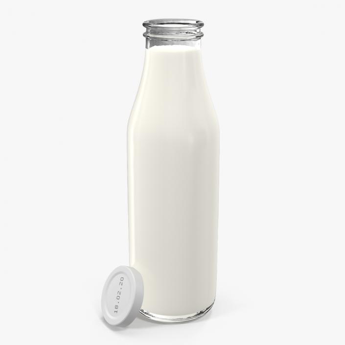 Milk Half Gallon Glass Bottle 3D model