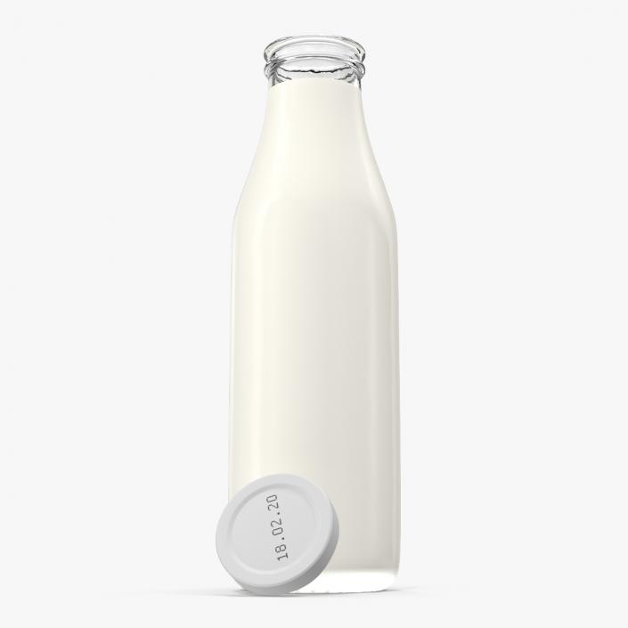 Milk Half Gallon Glass Bottle 3D model