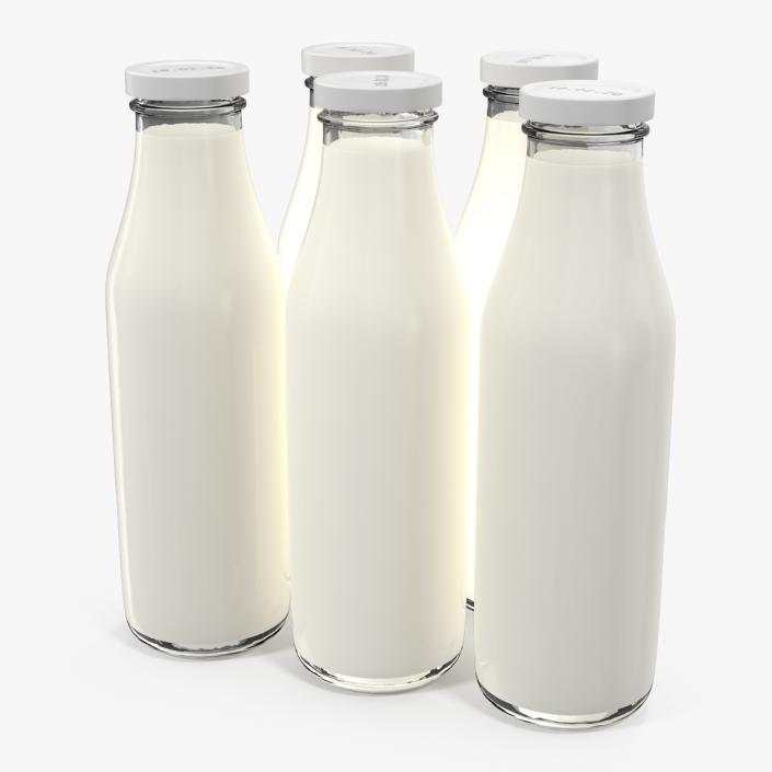 Milk Half Gallon Glass Bottle 3D model