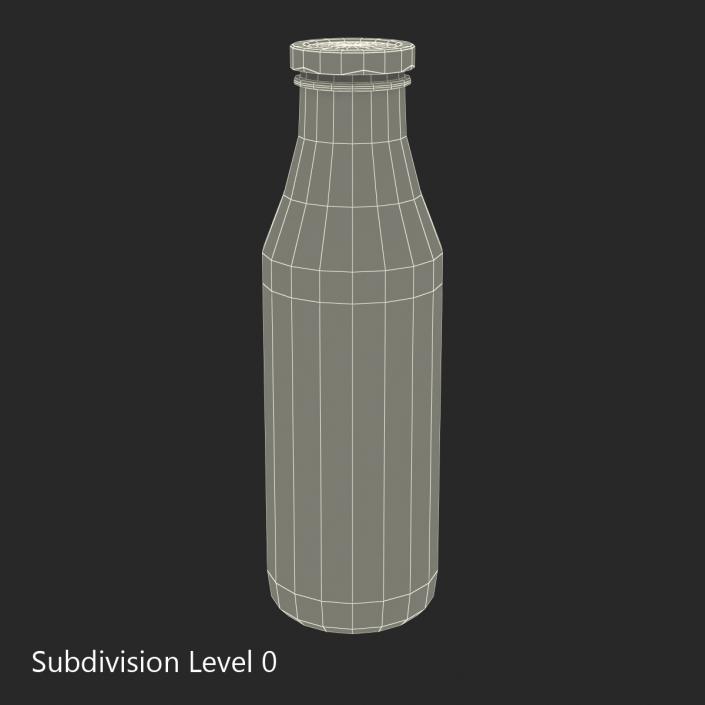 Milk Half Gallon Glass Bottle 3D model