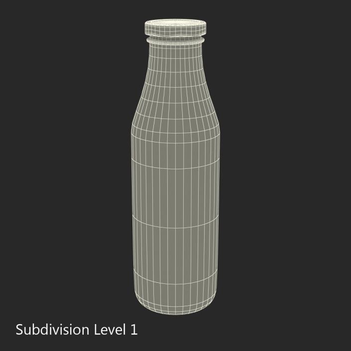 Milk Half Gallon Glass Bottle 3D model