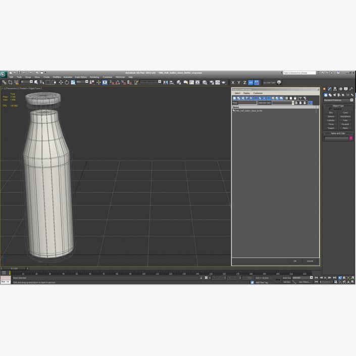 Milk Half Gallon Glass Bottle 3D model