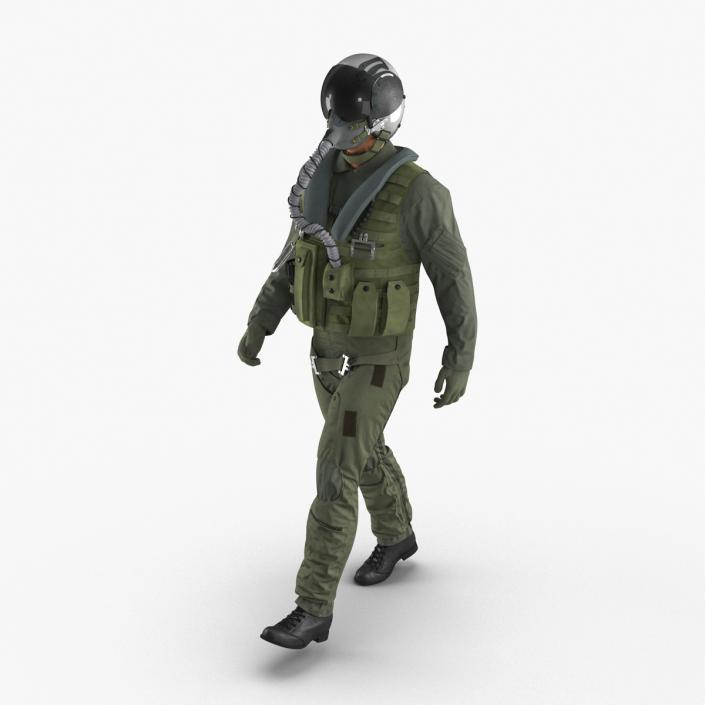 3D US Military Jet Fighter Pilot Pose 3