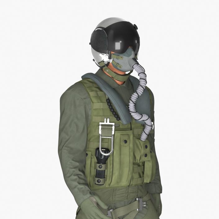 3D US Military Jet Fighter Pilot Pose 3