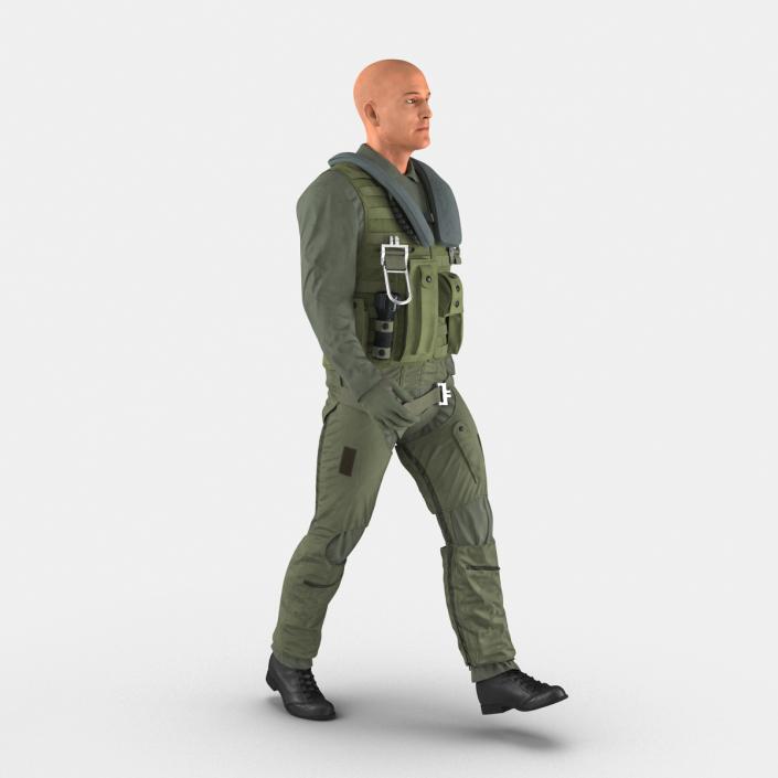 3D US Military Jet Fighter Pilot Pose 3