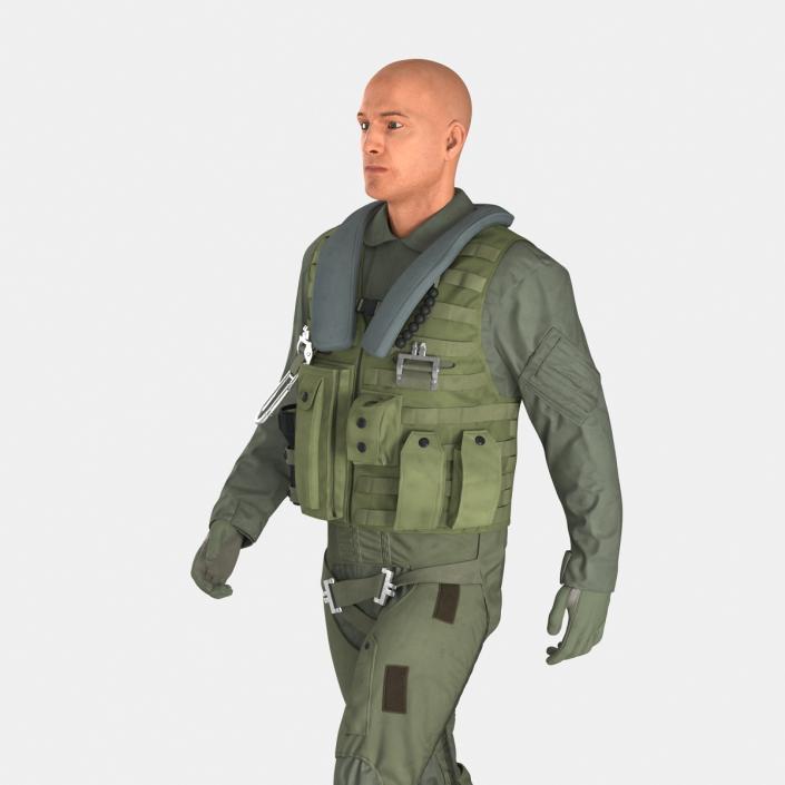 3D US Military Jet Fighter Pilot Pose 3