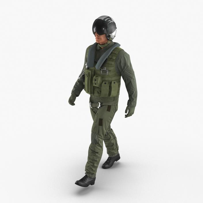 3D Military Jet Fighter Pilot Pose 3 model