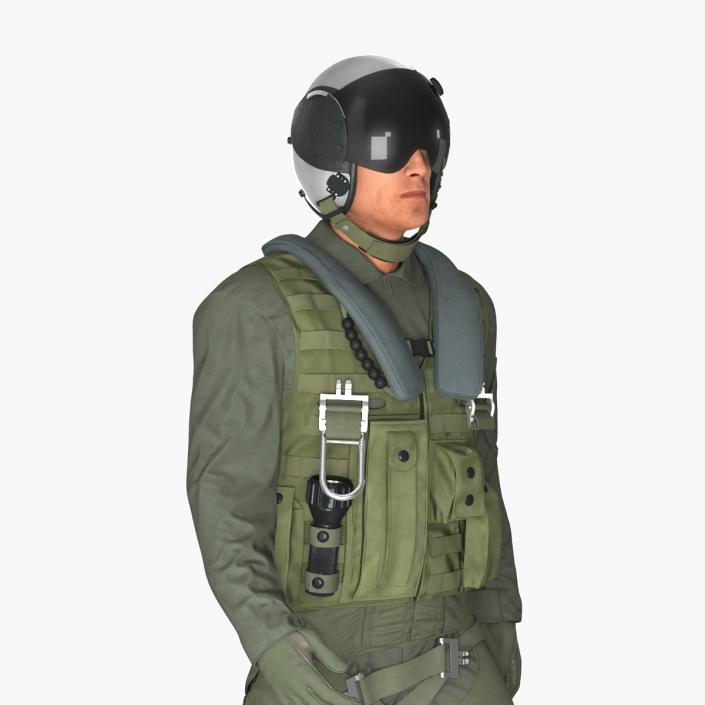 3D Military Jet Fighter Pilot Pose 3 model