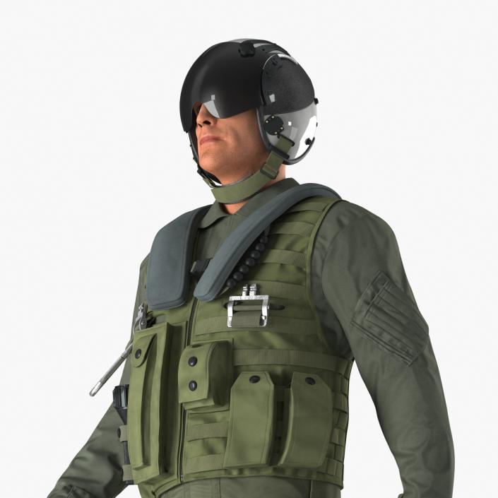 3D Military Jet Fighter Pilot Pose 3 model