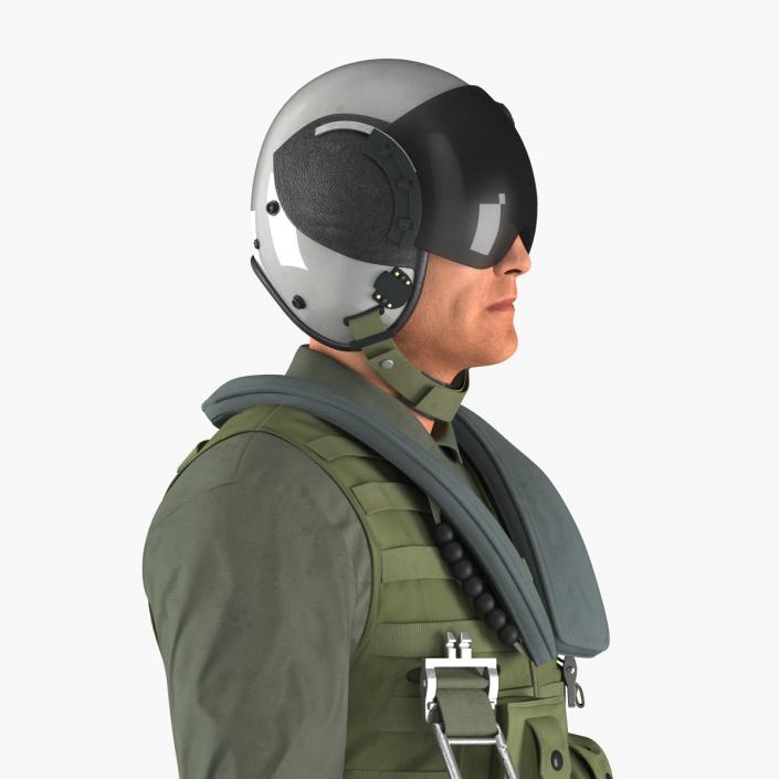 3D Military Jet Fighter Pilot Pose 3 model