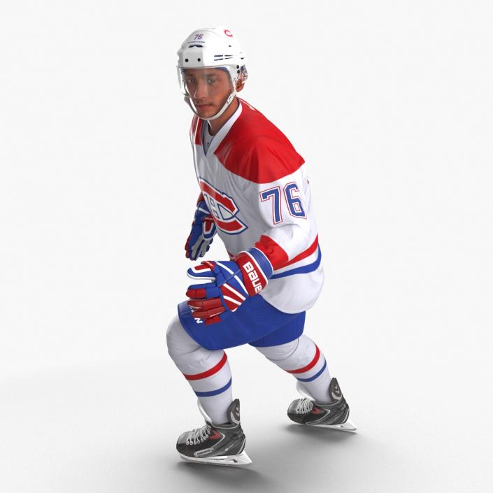 Hockey Player Montreal Canadiens Rigged 3D model