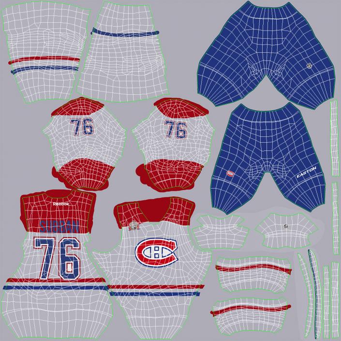 Hockey Player Montreal Canadiens Rigged 3D model