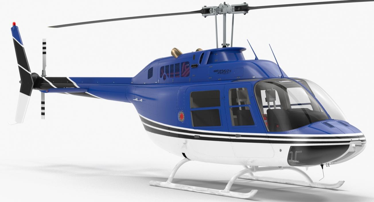 3D model Bell 206 JetRanger Rigged