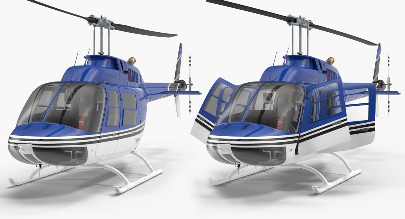 3D model Bell 206 JetRanger Rigged