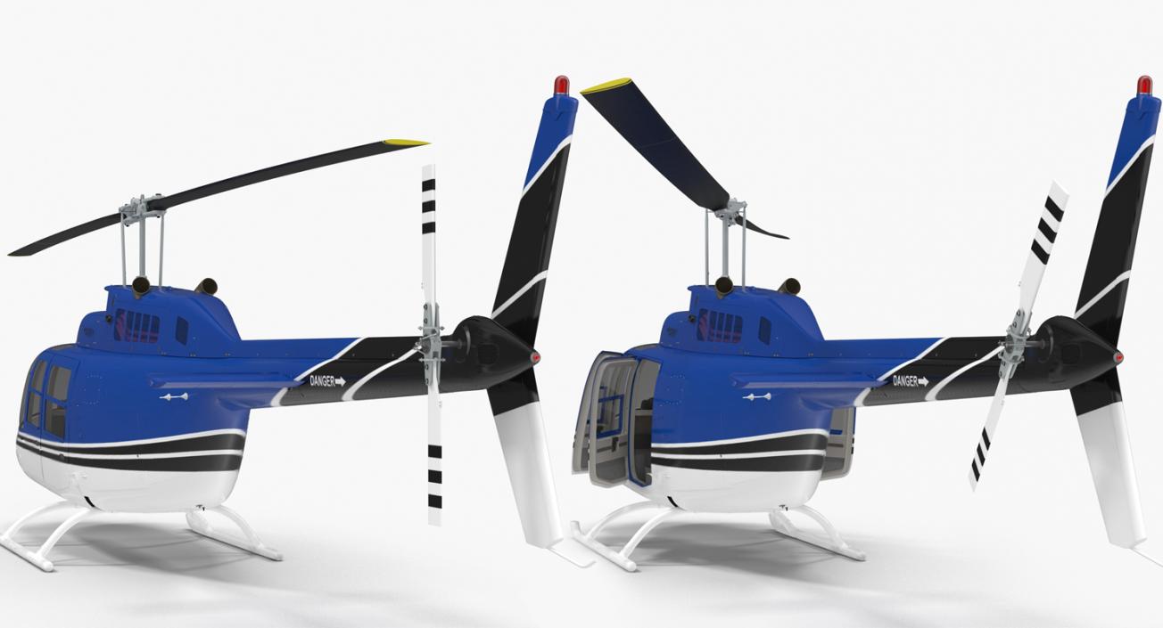 3D model Bell 206 JetRanger Rigged