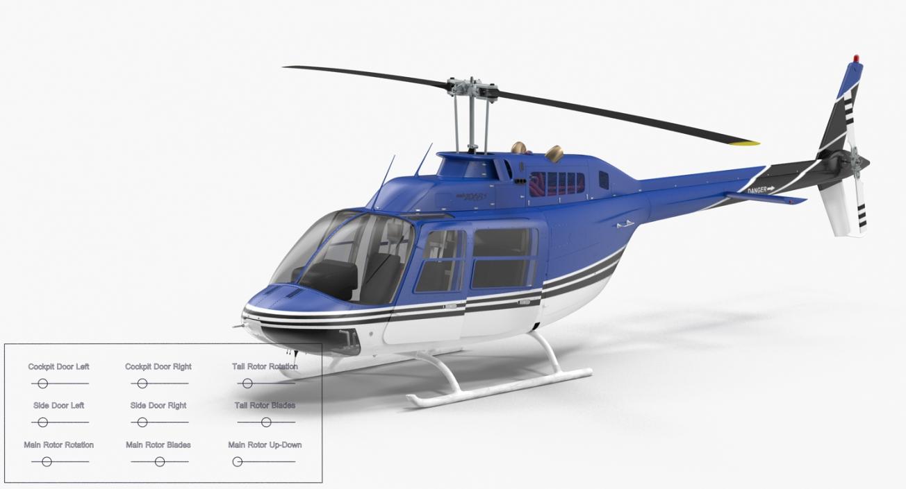 3D model Bell 206 JetRanger Rigged