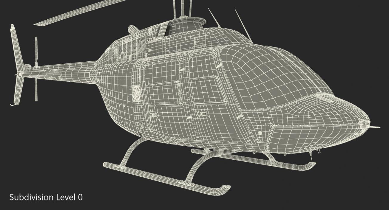 3D model Bell 206 JetRanger Rigged