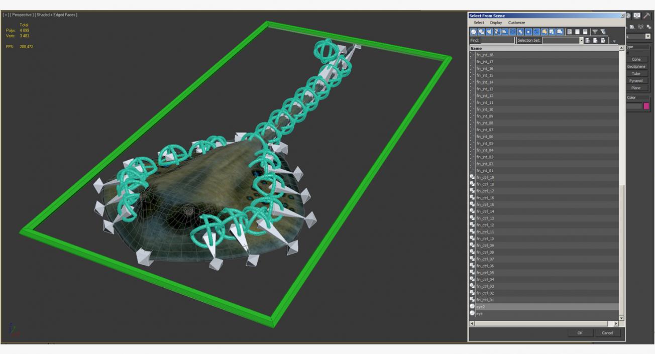 3D Spotted Stingray Rigged model