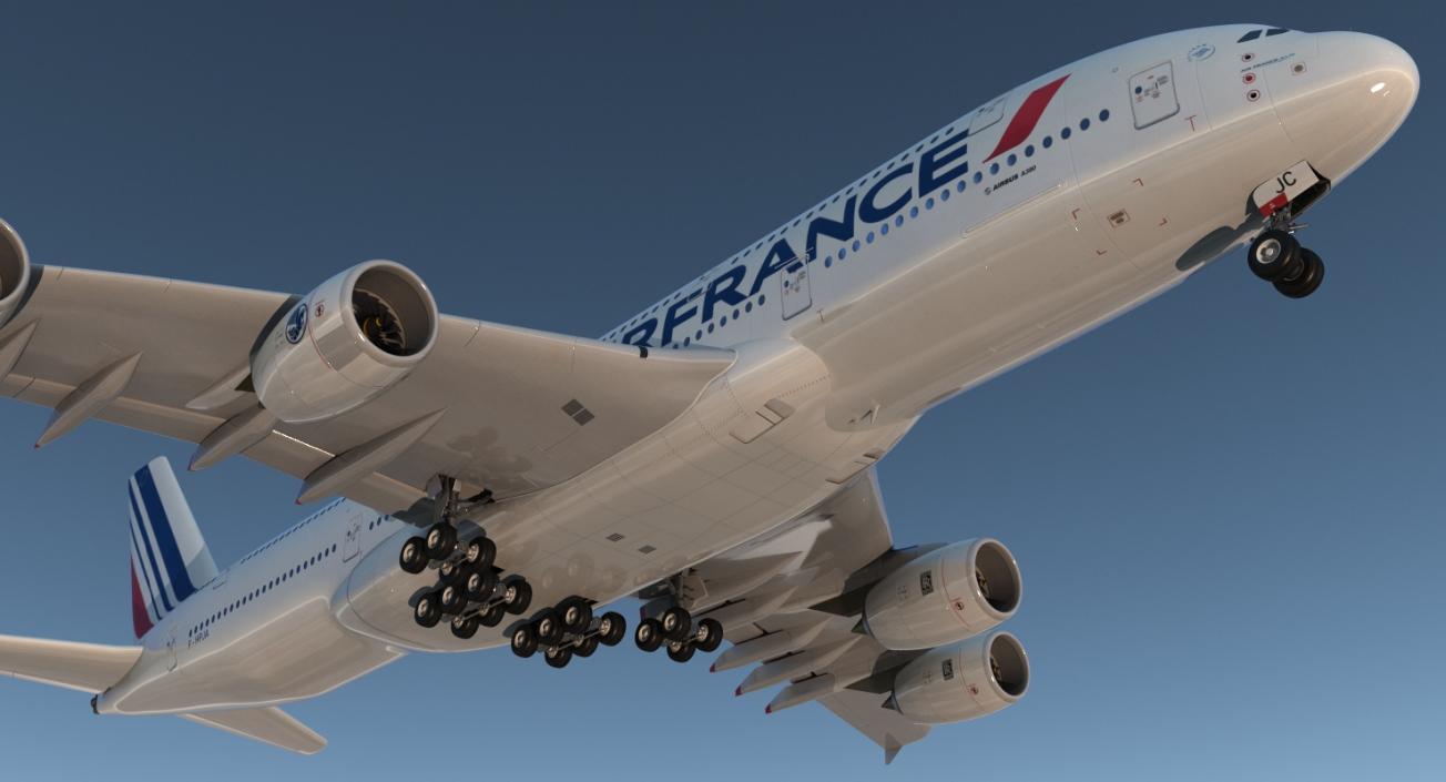 Airbus A380-1000 Air France Rigged 3D model