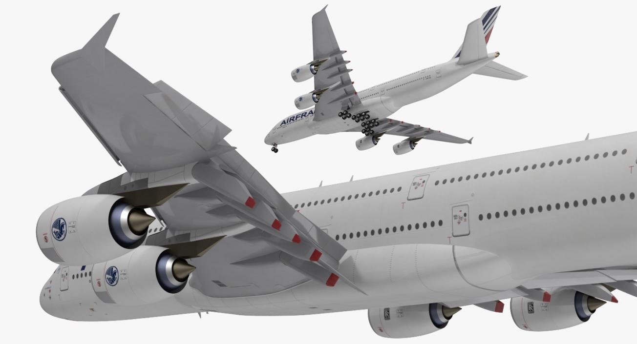 Airbus A380-1000 Air France Rigged 3D model