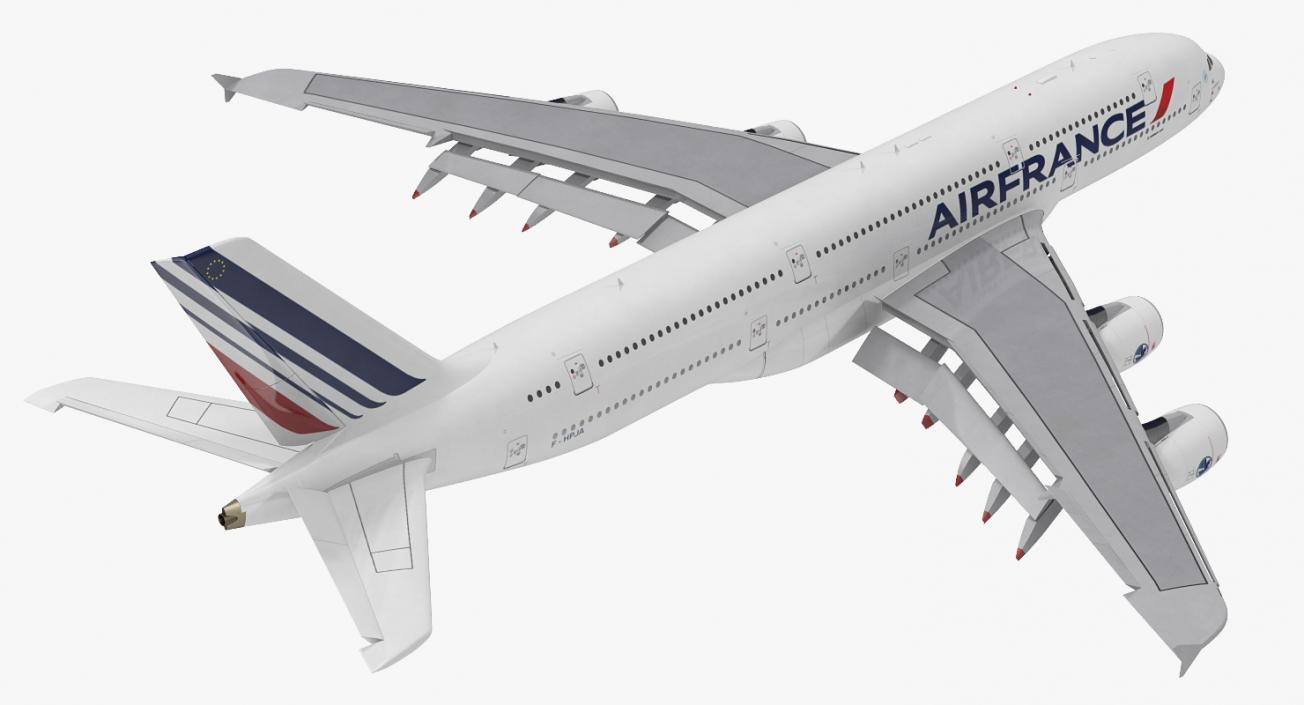 Airbus A380-1000 Air France Rigged 3D model