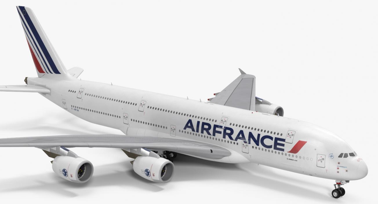 Airbus A380-1000 Air France Rigged 3D model