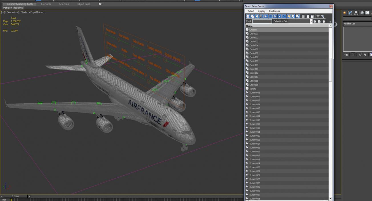 Airbus A380-1000 Air France Rigged 3D model