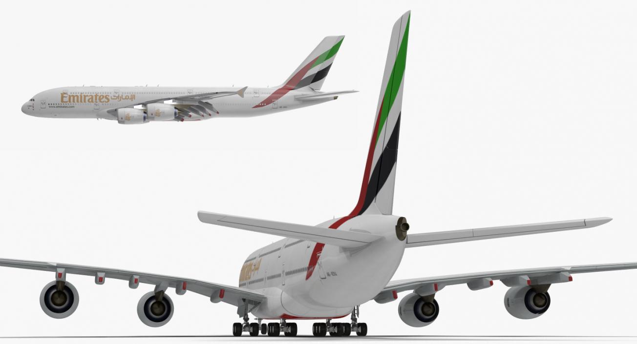 Airbus A380-1000 Emirates Rigged 3D