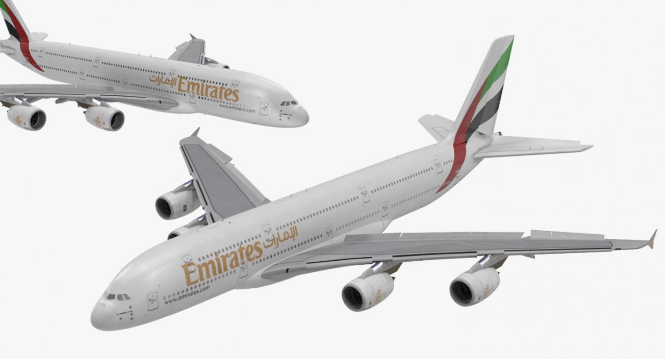 Airbus A380-1000 Emirates Rigged 3D