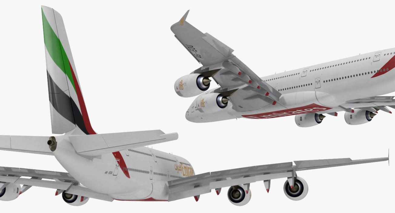 Airbus A380-1000 Emirates Rigged 3D