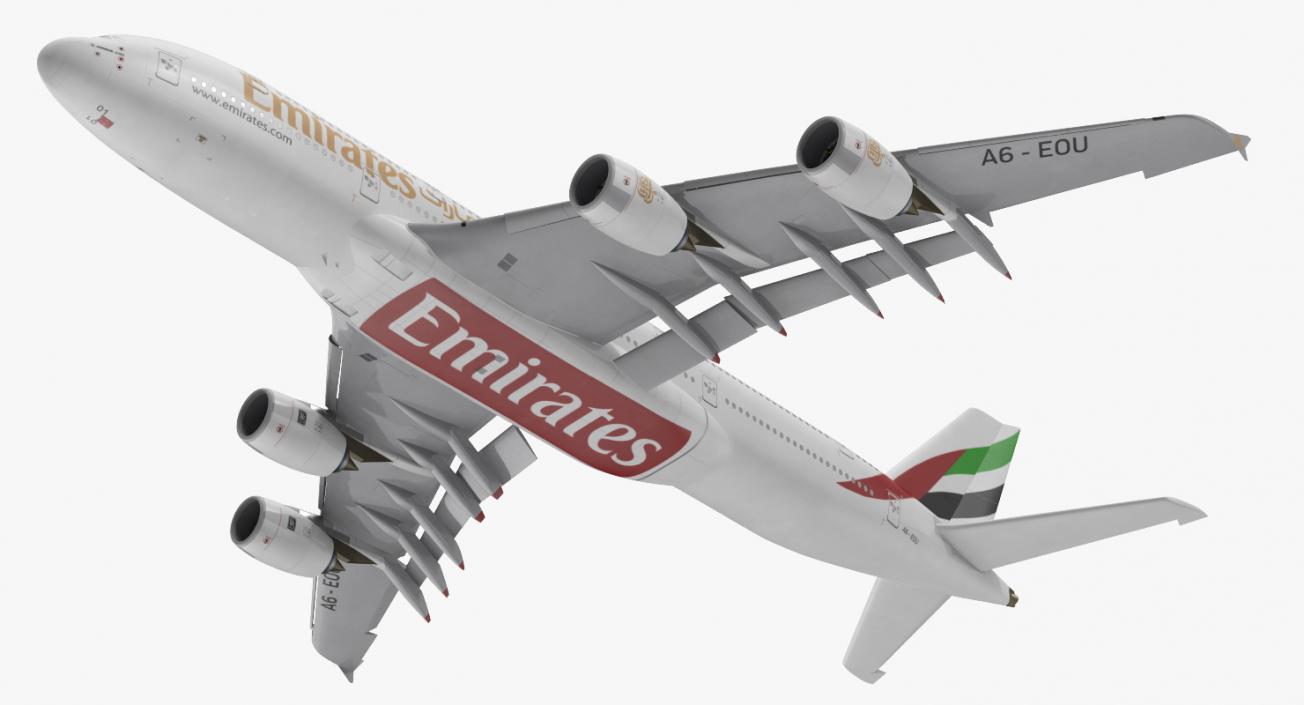 Airbus A380-1000 Emirates Rigged 3D