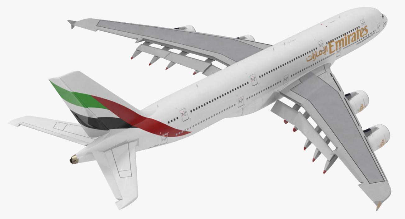 Airbus A380-1000 Emirates Rigged 3D