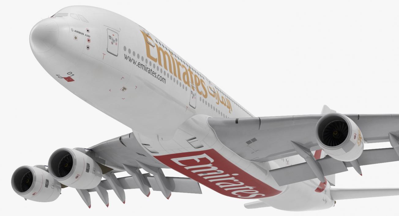 Airbus A380-1000 Emirates Rigged 3D