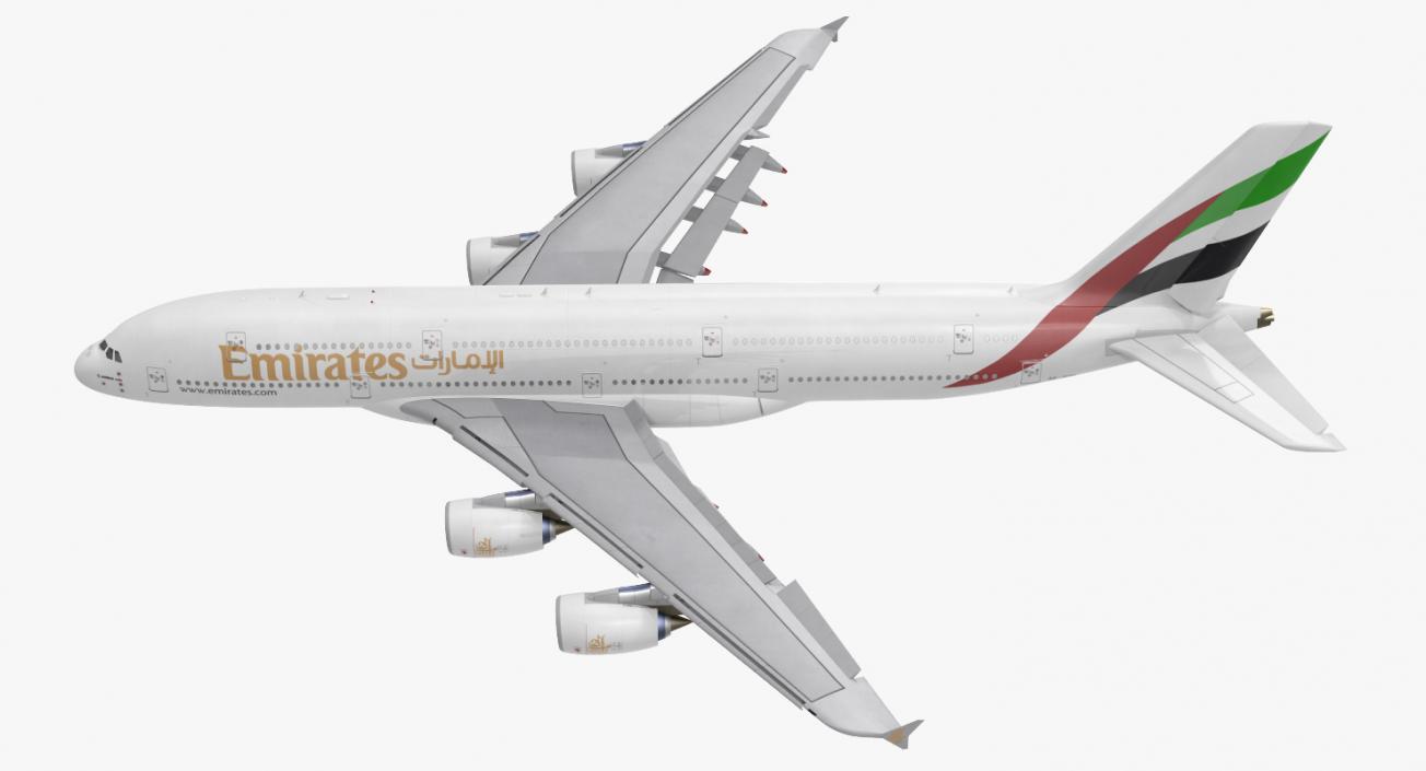 Airbus A380-1000 Emirates Rigged 3D