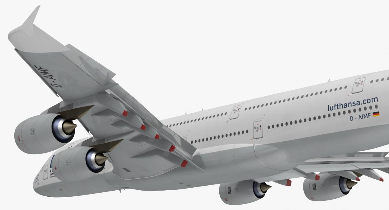 3D Airbus A380-1000 Lufthansa Rigged model