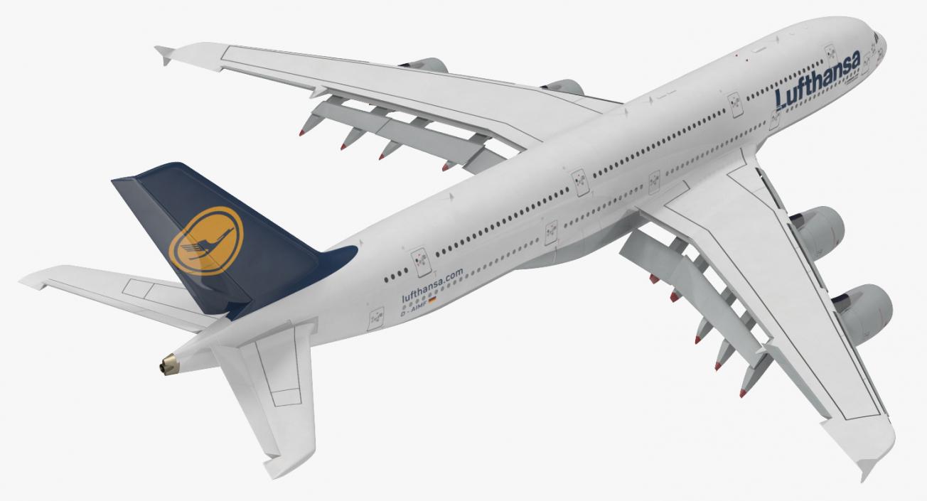 3D Airbus A380-1000 Lufthansa Rigged model