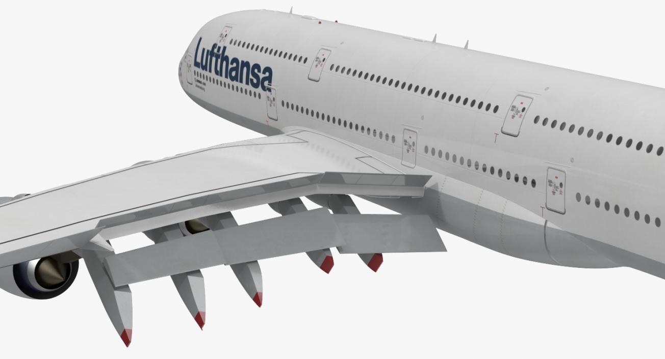 3D Airbus A380-1000 Lufthansa Rigged model