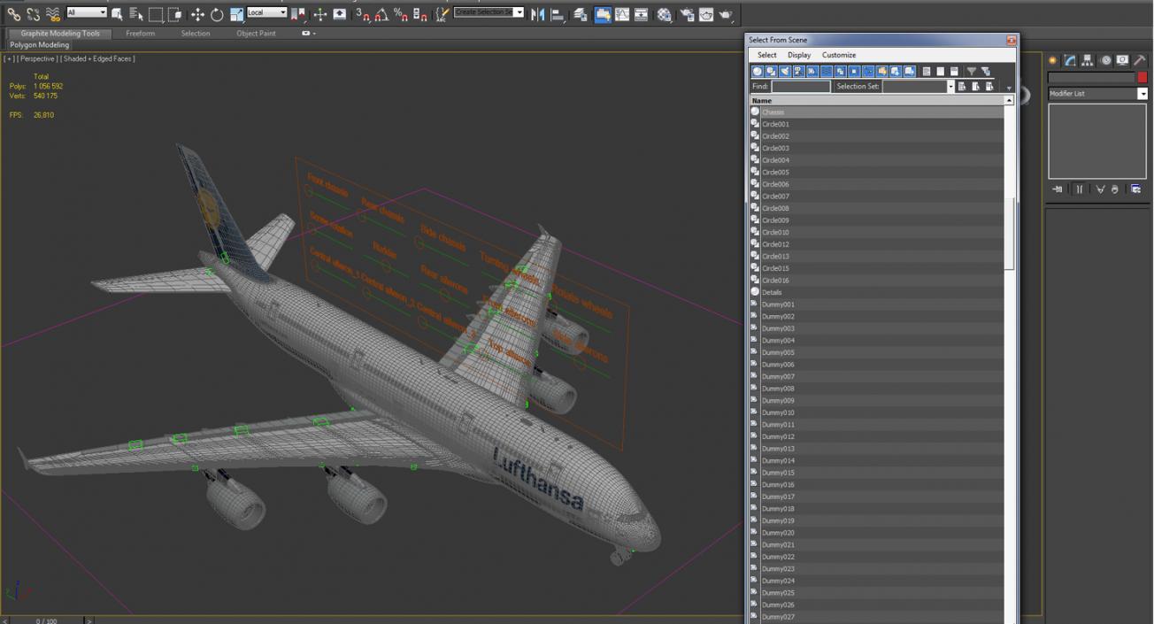 3D Airbus A380-1000 Lufthansa Rigged model