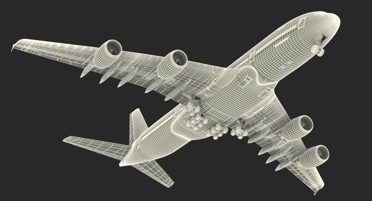 3D Airbus A380-1000 Lufthansa Rigged model