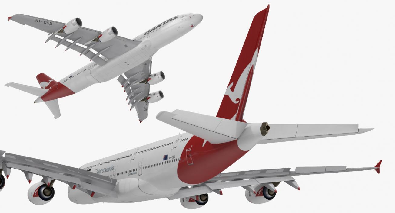 3D model Airbus A380-1000 Qantas Rigged