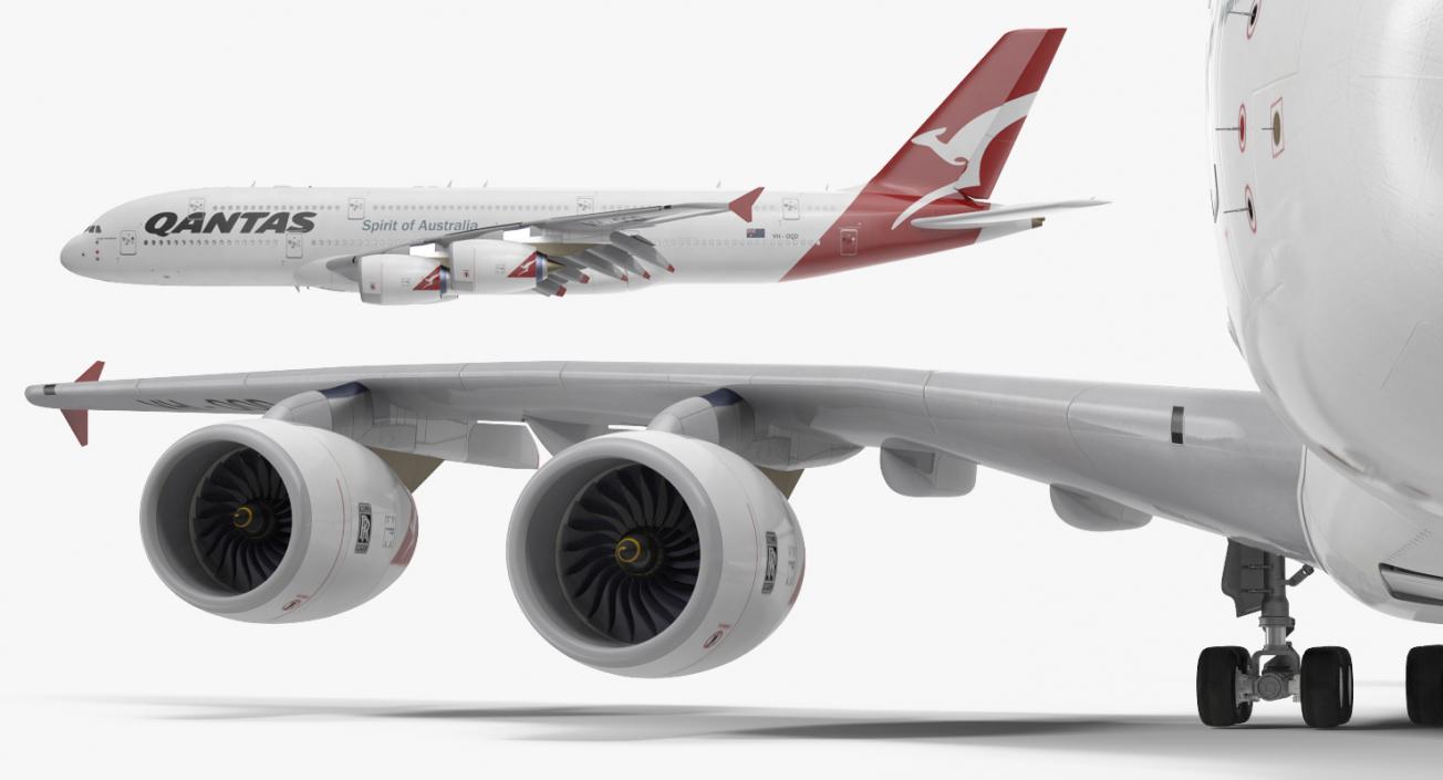 3D model Airbus A380-1000 Qantas Rigged